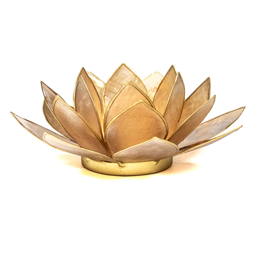 Lotus sfeerlicht Capiz smoked met goudrandje