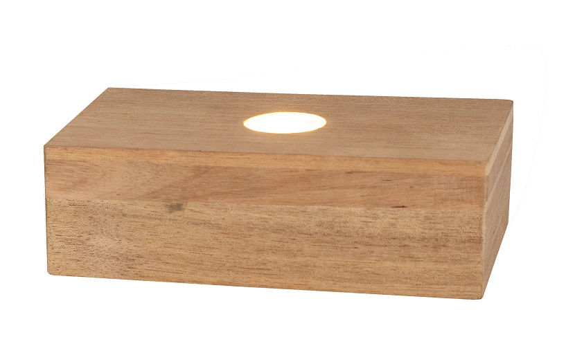 Räder ledverlichting in houten balk  met 1 led lampje