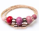 540 Artelusa Bracelet With Pink/Pink Gold Beads (Beige) 35,5cm, wikkelarmband