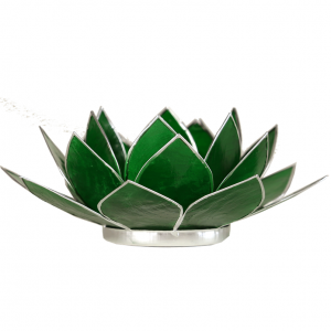Chakra 4 Lotus sfeerlicht Capiz groen met zilverrandje
