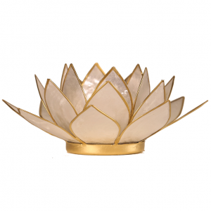 Lotus sfeerlicht Capiz parelmoer met goudrandje