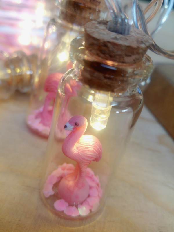 Mini lights Flamingo met timer