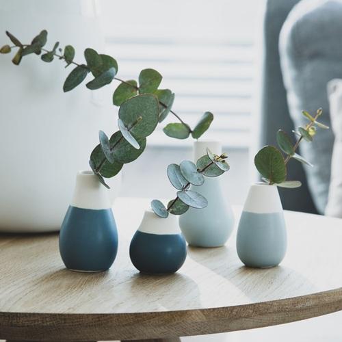 Räder mini vaasjes pastel Blauw, set van 4