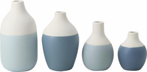 Räder kleine vaasjes wit-blauw, set van 4