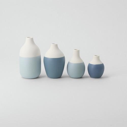 Räder kleine vaasjes wit-blauw, set van 4
