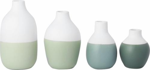Räder kleine vaasjes wit-groen, set van 4