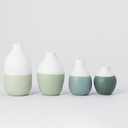 Räder kleine vaasjes wit-groen, set van 4