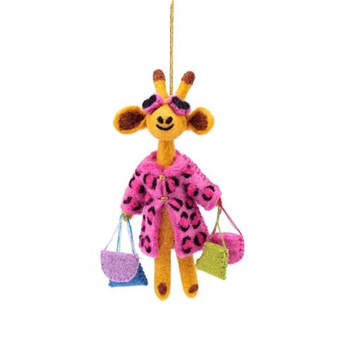 Sjaal met verhaal Hanger Giraffe Shopaholic Roze