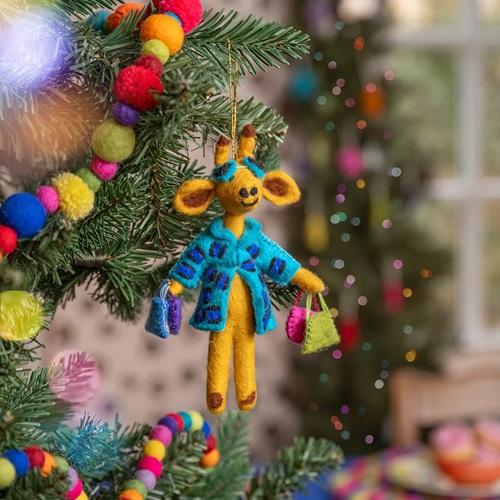 Sjaal met verhaal Hanger Giraffe Shopaholic Turquoise