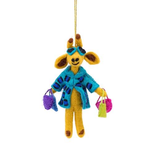 Sjaal met verhaal Hanger Giraffe Shopaholic Turquoise