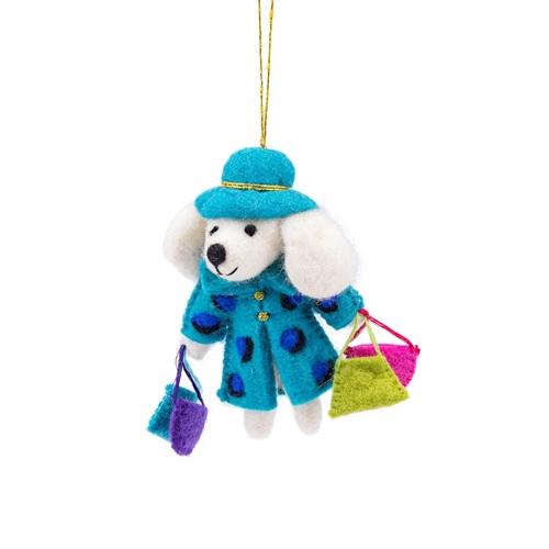 Sjaal met verhaal Hanger Poedel Shopaholic Turquoise