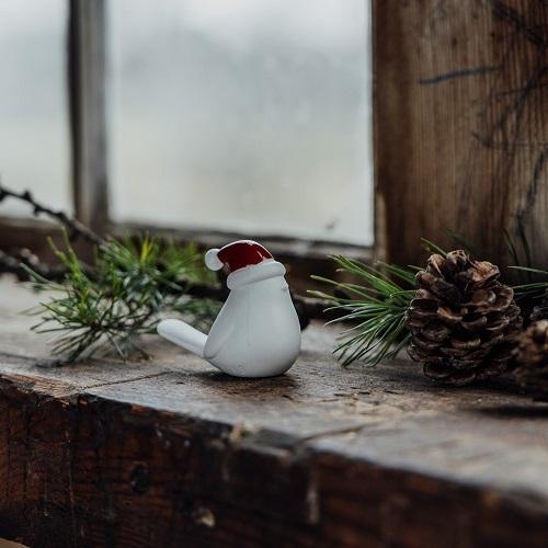 Storefactory vogel Elin kerstmuts rood small
