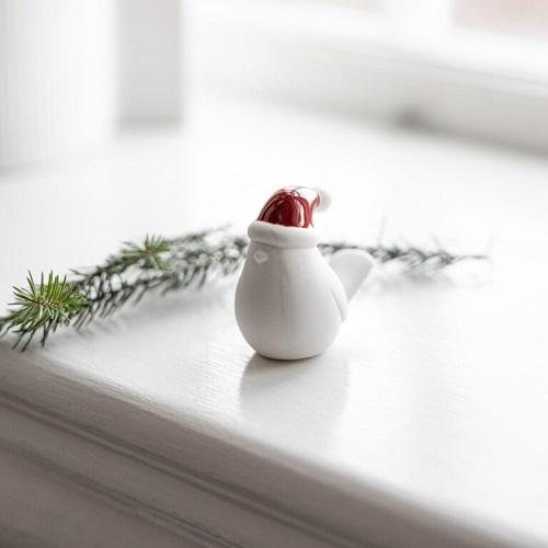Storefactory vogel Elin kerstmuts rood medium