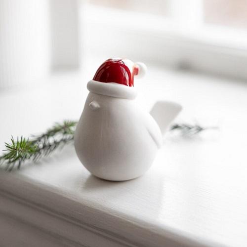 Storefactory vogel Elin kerstmuts rood large