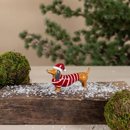 Storefactory decoratiefiguur Teckel Albin rood