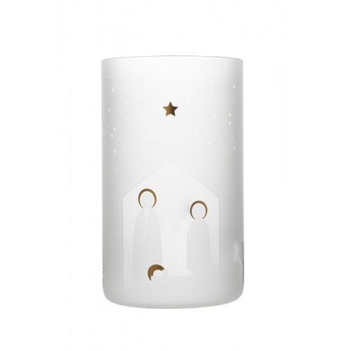 Räder lantaarn glas windlicht/vaas met kerststal