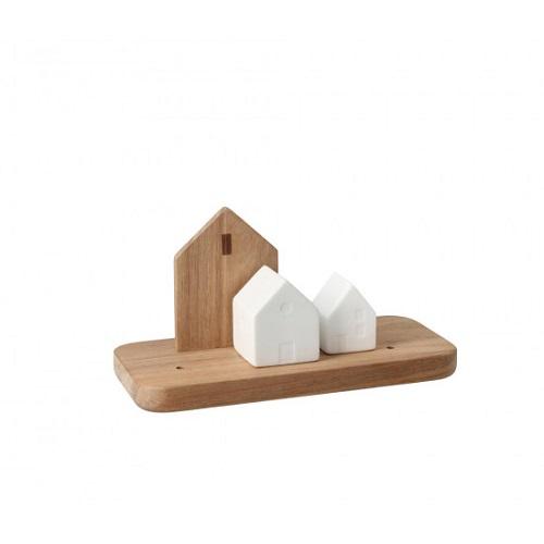 Räder Huisjes op houten plankje