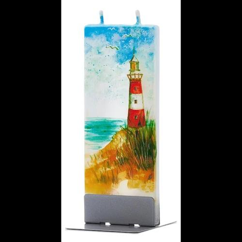 Flatyz platte kunstkaars Red and White Lighthouse
