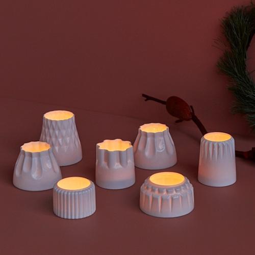 Dottir waxinelichten Alba wit, set van 4