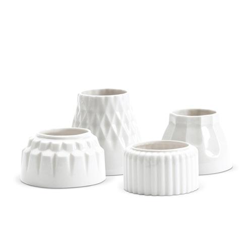 Dottir waxinelichten Alba wit, set van 4