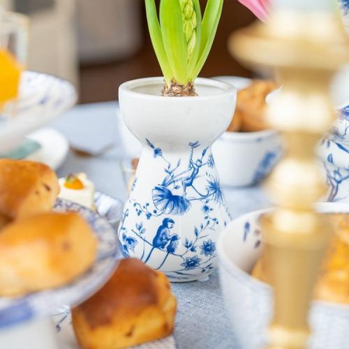 Heinen Delftsblauw (Hyacint) vaas Aapjes