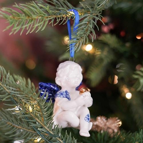 Heinen Delftsblauw hanger Engel