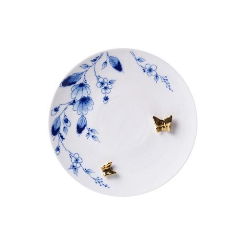 Heinen Delftsblauw Vlindergoud Wandbord 20 cm