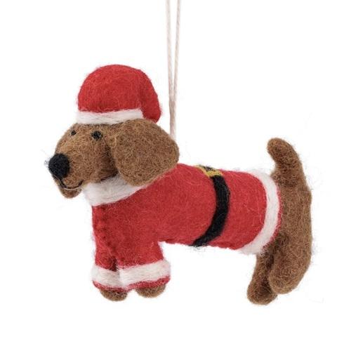 Sjaal met verhaal hanger Teckel Kerstman