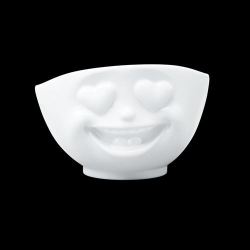 TASSEN bowl Lach (laughing) 500 ml witte hartjes ogen