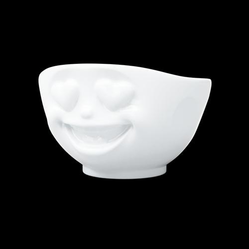 TASSEN bowl Lach (laughing) 500 ml witte hartjes ogen