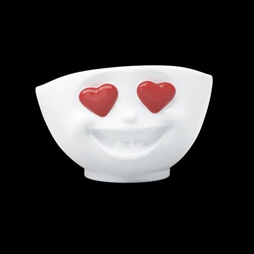 TASSEN bowl Lach (laughing) 500 ml rode hartjes ogen