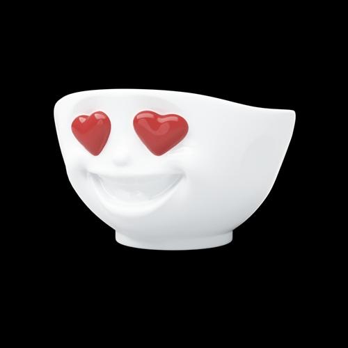 TASSEN bowl Lach (laughing) 500 ml rode hartjes ogen