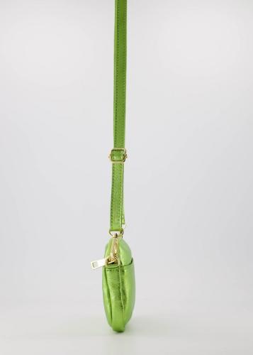 Leren tasje Alani Metallic lichtgroen