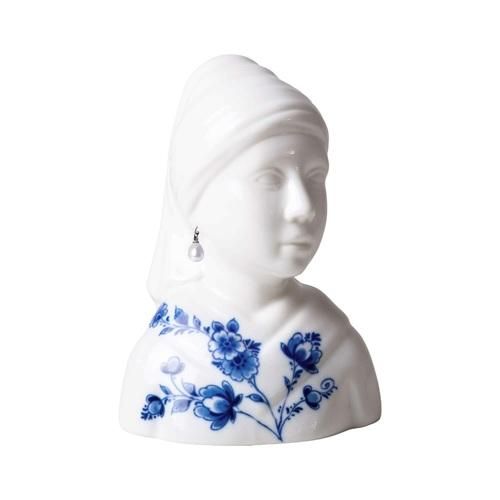 Heinen Delftsblauw Meisje met de Parel Buste klein