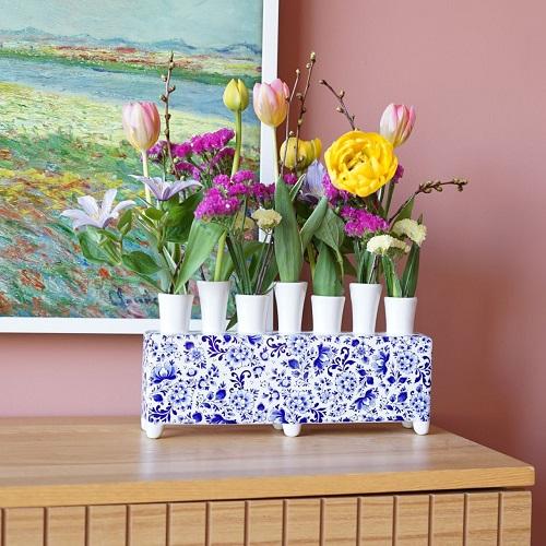 Heinen Delftsblauw Tulpenvaas Recht