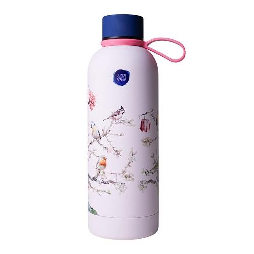 Heinen Delftsblauw Waterfles Bosvogels roze