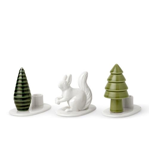 Dottir kandelaartjes Winter Stories Eekhoorn en boompjes, set van 3
