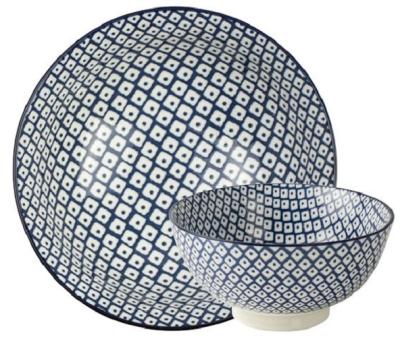 Gusta blauwwit kom Stippen 15,7 cm