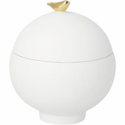 Räder porcelainstories potje met deksel vogel goud