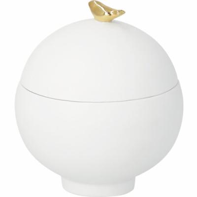 Räder porcelainstories potje met deksel vogel goud
