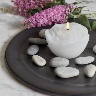 Sirius Bloem kaars Rosita cremewit, set van 2