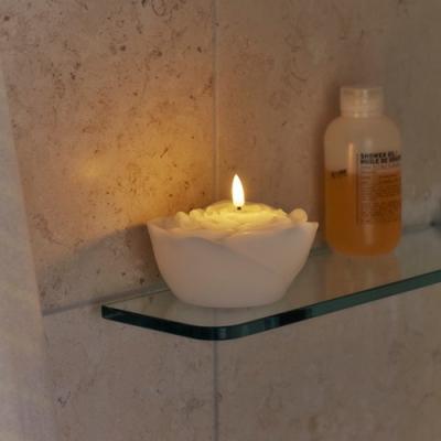 Sirius Bloem kaars Rosita cremewit, set van 2