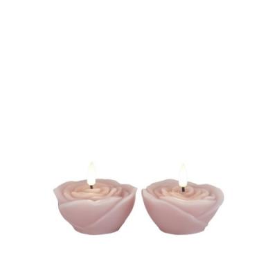 Sirius Bloem kaars Rosita roze, set van 2