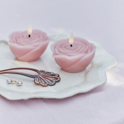 Sirius Bloem kaars Rosita roze, set van 2
