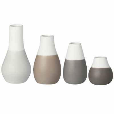 Räder porseleinen mini vaasjes Pastel Grijs, setje van 4