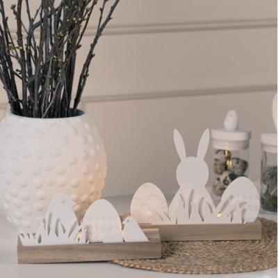 Räder Easter light object Bunny, hout met porselein