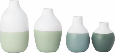 Räder kleine vaasjes wit-groen, set van 4