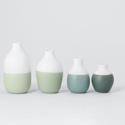 Räder kleine vaasjes wit-groen, set van 4
