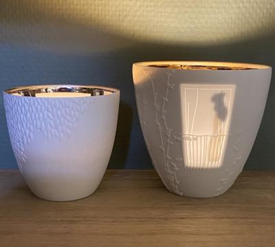 Räder waxinelicht Birdsong wit zilver