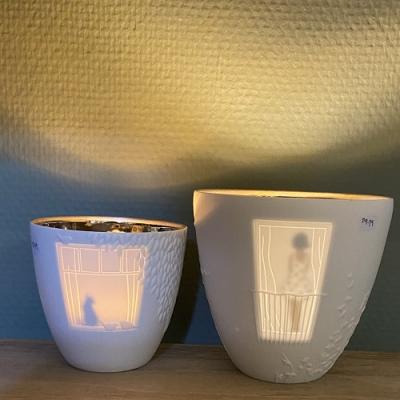 Räder waxinelicht Birdsong wit zilver